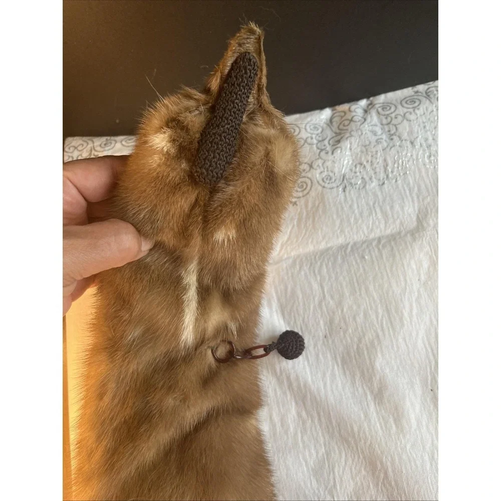 1950's L S Ayer's Co 3 Pelt Genuine Mink Fur Wrap Scarf 4 Ft Long Soft &Lovely